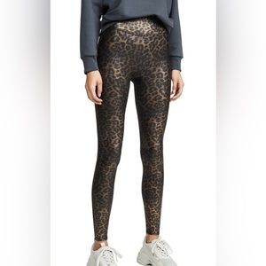 SPANX Faux Leather Leopard Leggings size medium